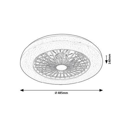 Rabalux - Luminária de teto LED RGB regulável com ventilador LED/48W/230V 3000-6500K + controlo remoto