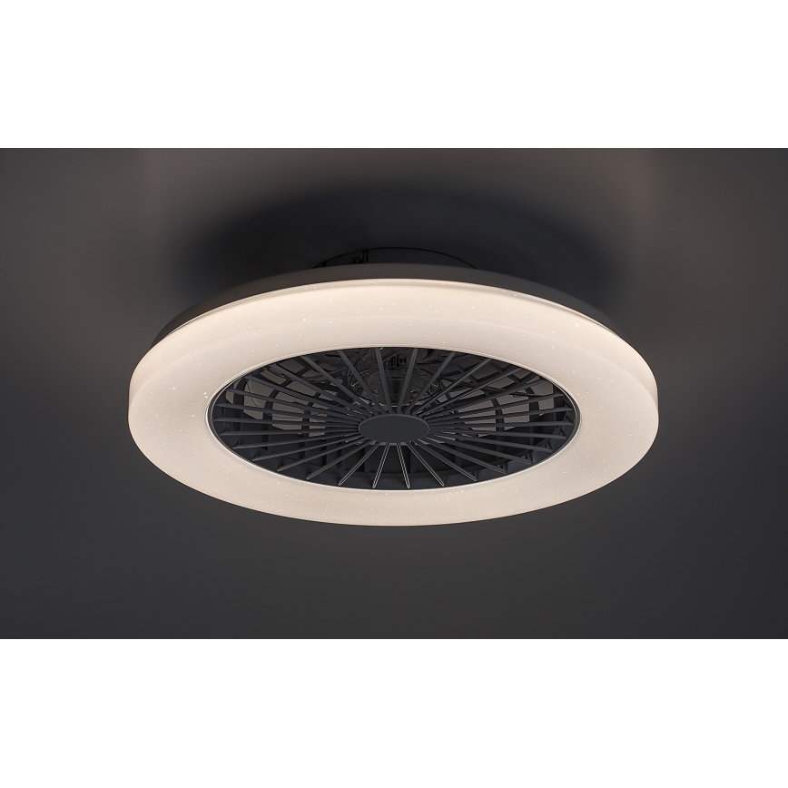 Rabalux - Luminária de teto LED RGB regulável com ventilador LED/48W/230V 3000-6500K + controlo remoto