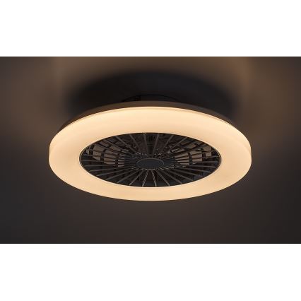 Rabalux - Luminária de teto LED RGB regulável com ventilador LED/48W/230V 3000-6500K + controlo remoto