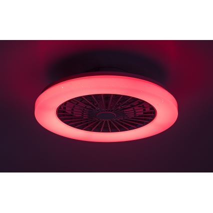 Rabalux - Luminária de teto LED RGB regulável com ventilador LED/48W/230V 3000-6500K + controlo remoto