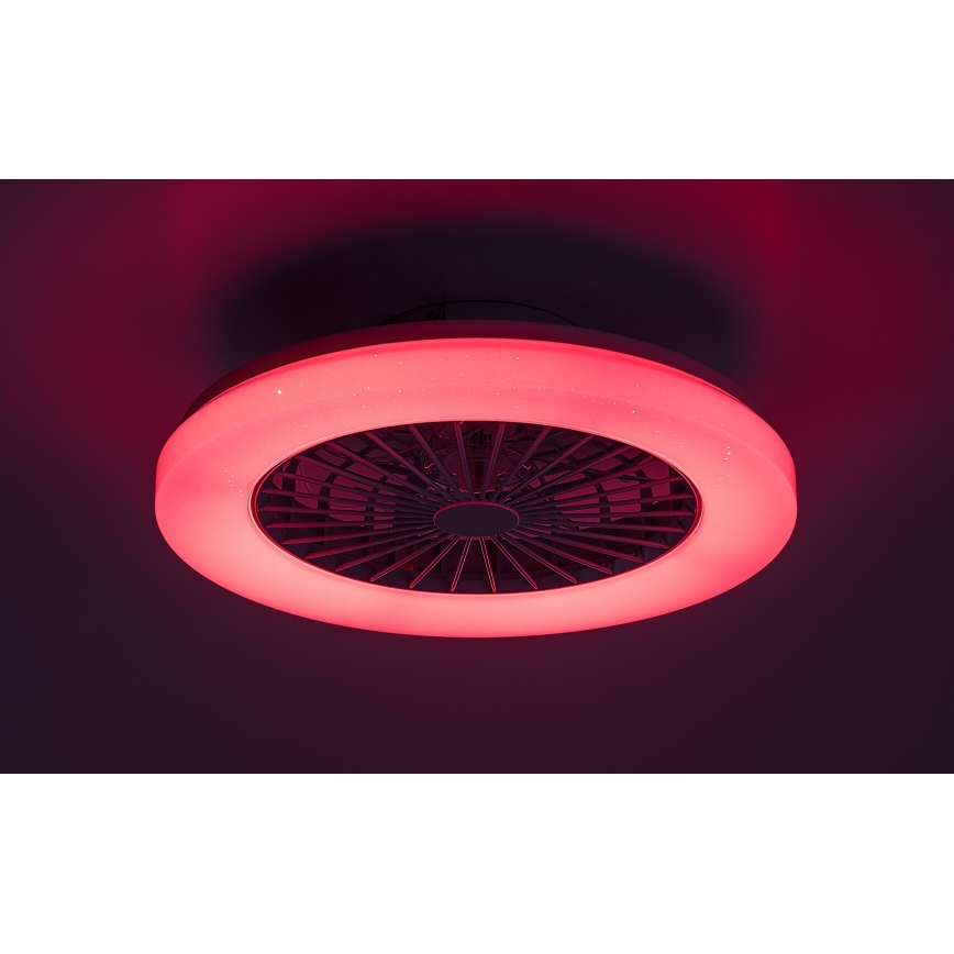 Rabalux - Luminária de teto LED RGB regulável com ventilador LED/48W/230V 3000-6500K + controlo remoto