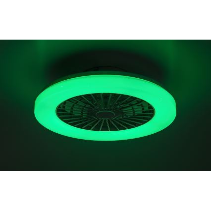 Rabalux - Luminária de teto LED RGB regulável com ventilador LED/48W/230V 3000-6500K + controlo remoto