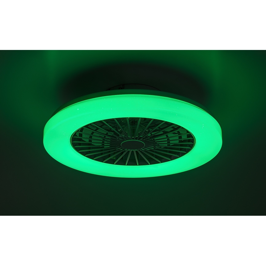 Rabalux - Luminária de teto LED RGB regulável com ventilador LED/48W/230V 3000-6500K + controlo remoto