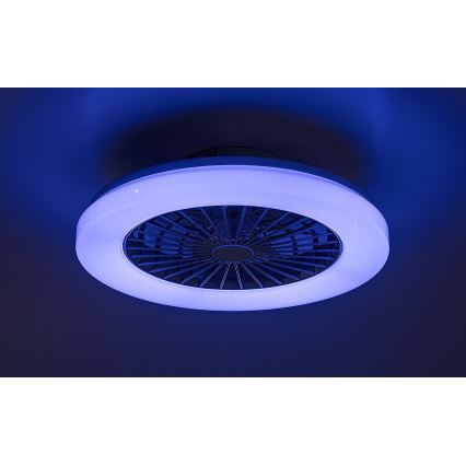 Rabalux - Luminária de teto LED RGB regulável com ventilador LED/48W/230V 3000-6500K + controlo remoto
