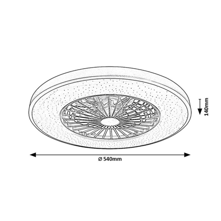 Rabalux - Luminária de teto LED regulável com ventilador LED/72W/230V 3000-6500K + controlo remoto