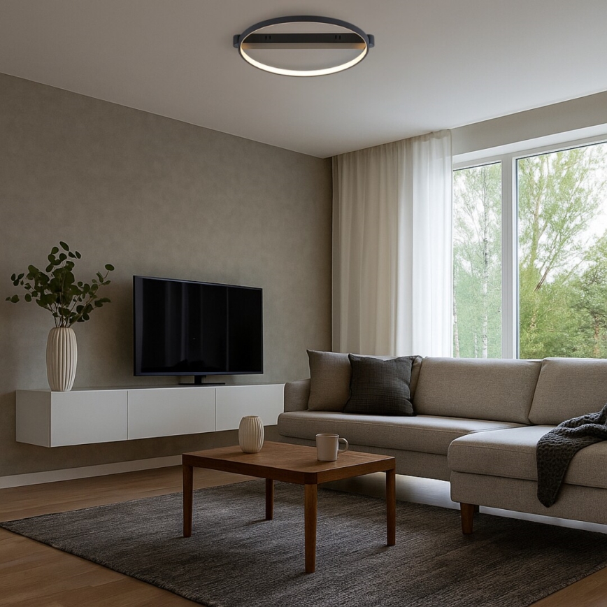 Rabalux - Candeeiro de tecto LED 45 W 230 V 3000 K 50 x 55 cm preto