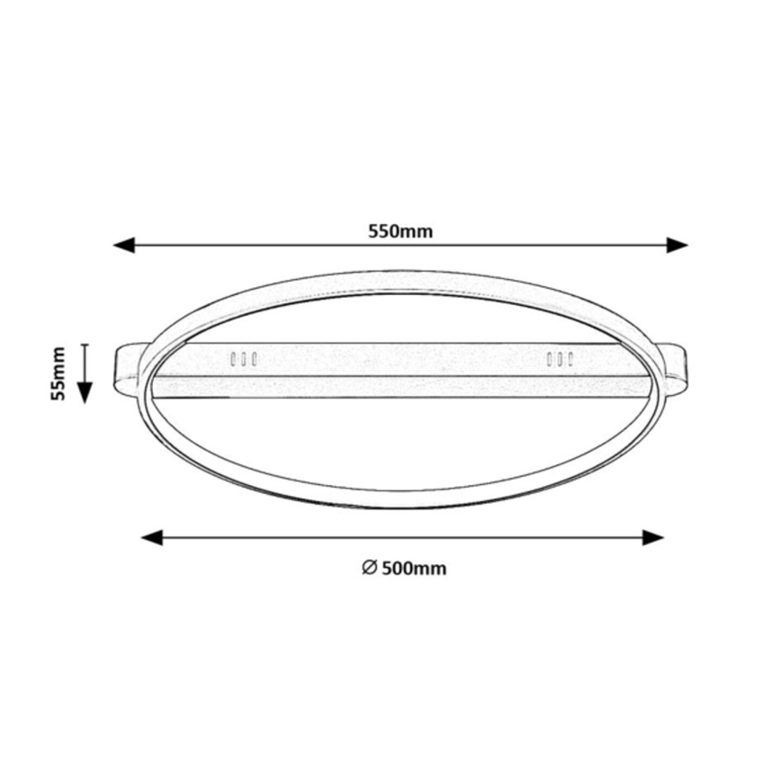 Rabalux - Candeeiro de tecto LED 45 W 230 V 3000 K 50 x 55 cm preto