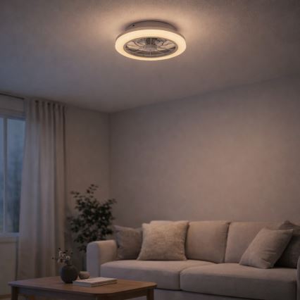 Rabalux - Candeeiro de teto LED regulável com ventilador LED/24W/230V 3000-6500K + controlo remoto