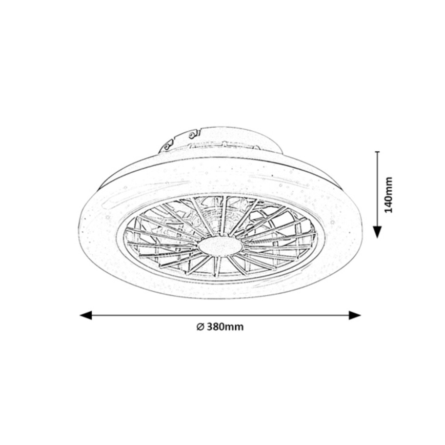 Rabalux - Candeeiro de teto LED regulável com ventilador LED/24W/230V 3000-6500K + controlo remoto