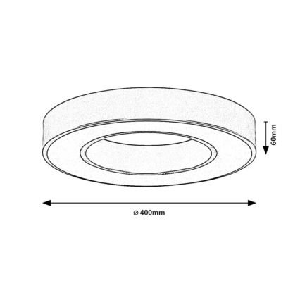 Rabalux - Luminária de teto LED, 24W/230V, 3000/4000/6500K, Ø 40 cm, preta