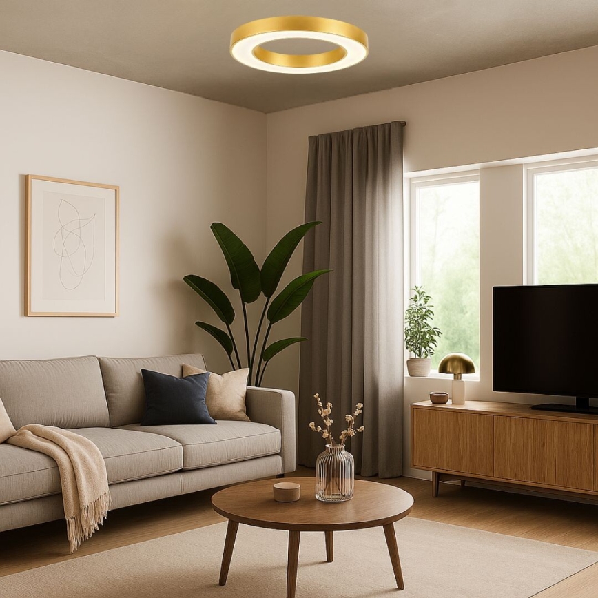 Rabalux - Candeeiro de tecto LED 24W/230V 3000/4000/6500K, diâmetro 40 cm, dourado