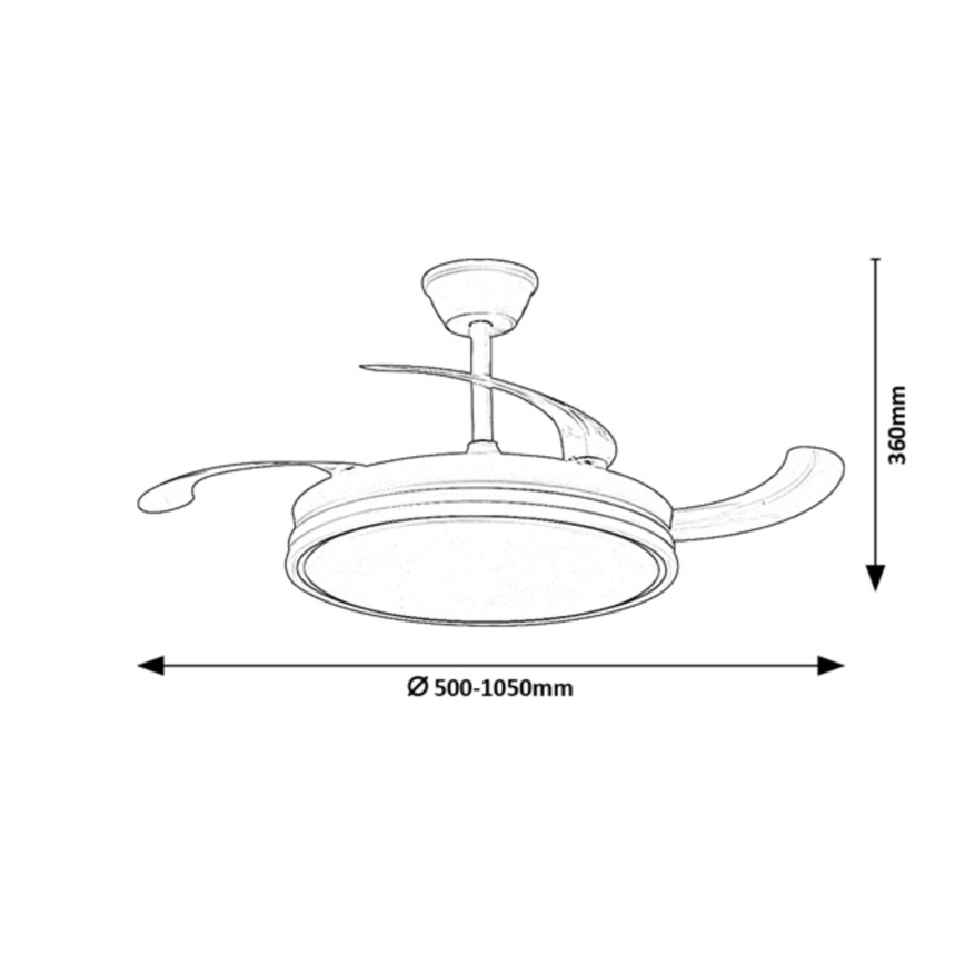 Rabalux - Candeeiro de teto LED dimerizável com ventilador LED/60W/230V 3000-6500K + comando remoto
