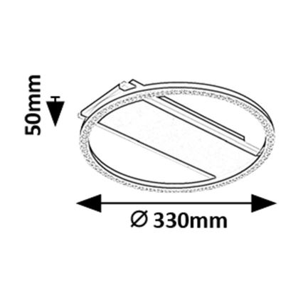 Rabalux - Luminária de teto LED/24W/230V 3000K, diâmetro 33 cm