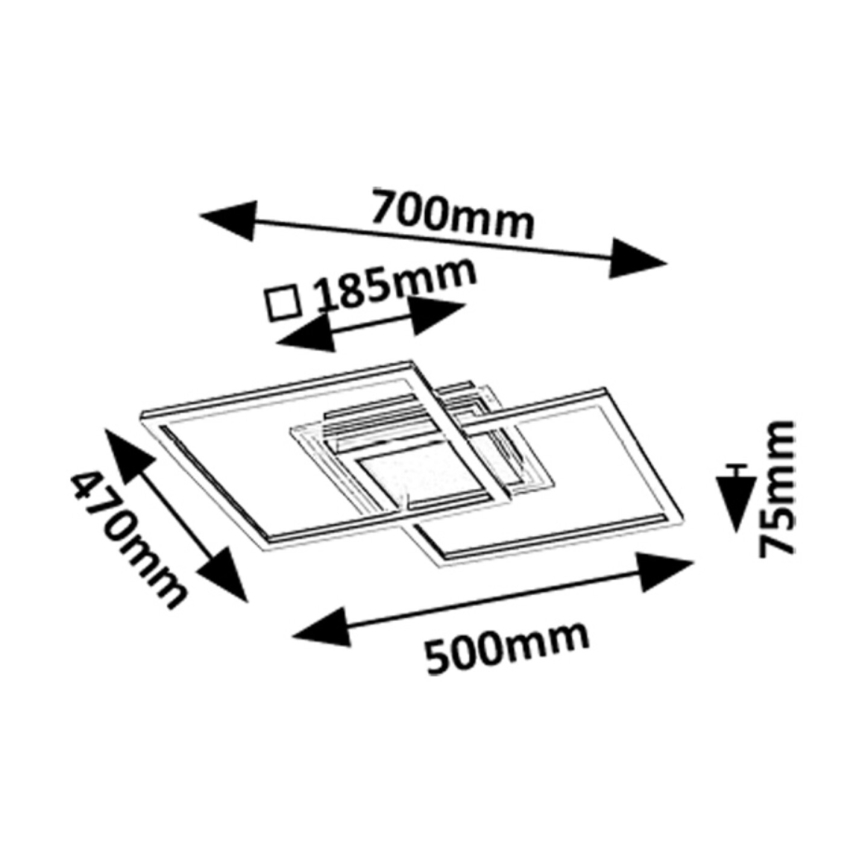 Rabalux - Candeeiro de teto LED, 28 W, 230 V, 3000 K, diâmetro 70 cm