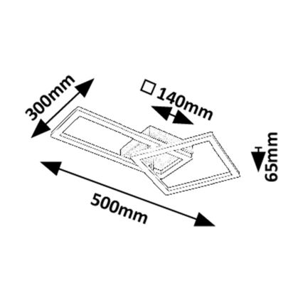 Rabalux - Candeeiro de tecto LED/24W/230V 3000K 30x50 cm