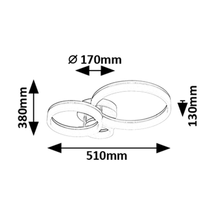 Rabalux - LED Candeeiro de tecto LED/24W/230V 3000/4000/6500K 38x51 cm cromo fosco