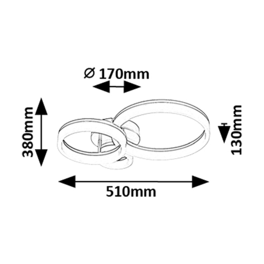 Rabalux - Iluminação de teto LED LED/24W/230V 3000/4000/6500K dourado 38x51 cm
