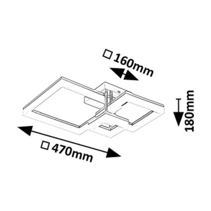 Rabalux - Iluminação de teto LED LED/22W/230V 3000/4000/6500K dourado 47x47 cm