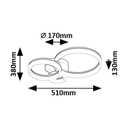 Rabalux - Iluminação de teto LED LED/24W/230V 3000/4000/6500K preto 38x51 cm