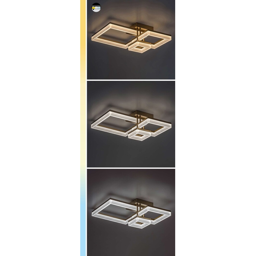 Rabalux - Iluminação de teto LED LED/22W/230V 3000/4000/6500K cromado mate 47x47 cm