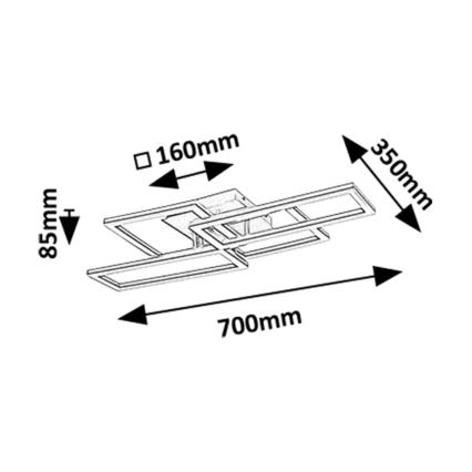 Rabalux - Luminária de teto LED dimerizável LED/40W/230V 3000-6500K 35x70 cm + controlo remoto