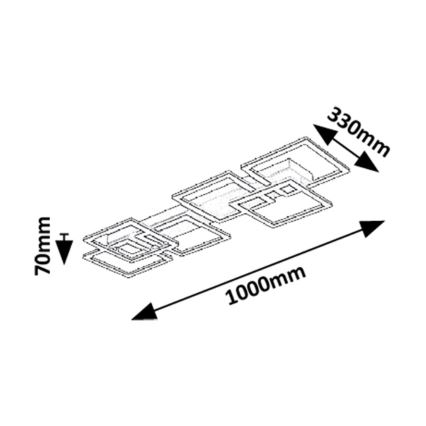 Rabalux - Candeeiro de teto LED dimerizável LED/40W/230V 3000-6500K 33x100 cm + controlo remoto