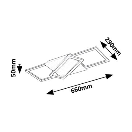Rabalux - Luminária de teto LED dimerizável LED/40W/230V 3000-6500K 29x66 cm + controlo remoto