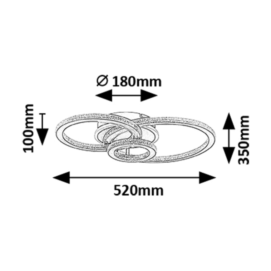 Rabalux - Luminária de teto LED dimerizável LED/40W/230V 3000-6500K + controlo remoto 35x52 cm