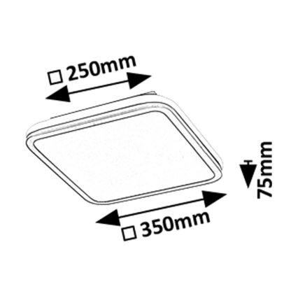 Rabalux - Candeeiro de tecto LED RGB dimerizável LED/43W/230V 3000-6500K + comando à distância 35x35 cm