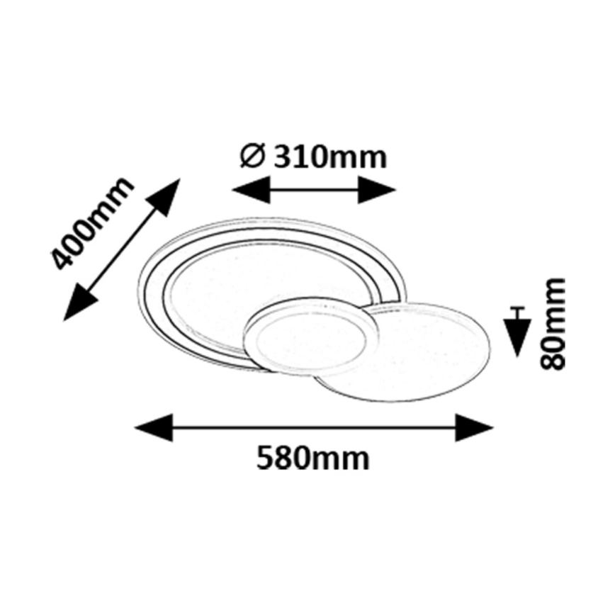 Rabalux - LED RGB Luminária de tecto dimerizável LED/40W/230V 3000-6500K + comando remoto Ø 31 cm