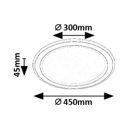 Rabalux - Luminária de teto LED RGB regulável LED/22W/230V 3000-6500K diâmetro 45 cm + comando à distância