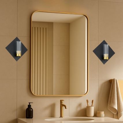 Rabalux - Aplique de parede para casa de banho LED/7W/230V IP44 preto/dourado