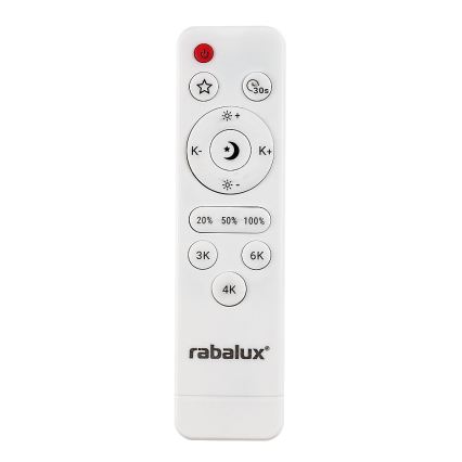 Rabalux - Luminária de teto LED dimerizável LED/20W/230V 3000-6500K diâmetro 38,5 cm preta + controlo remoto
