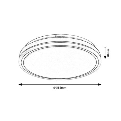 Rabalux - Luminária de teto LED dimerizável LED/20W/230V 3000-6500K diâmetro 38,5 cm preta + controlo remoto