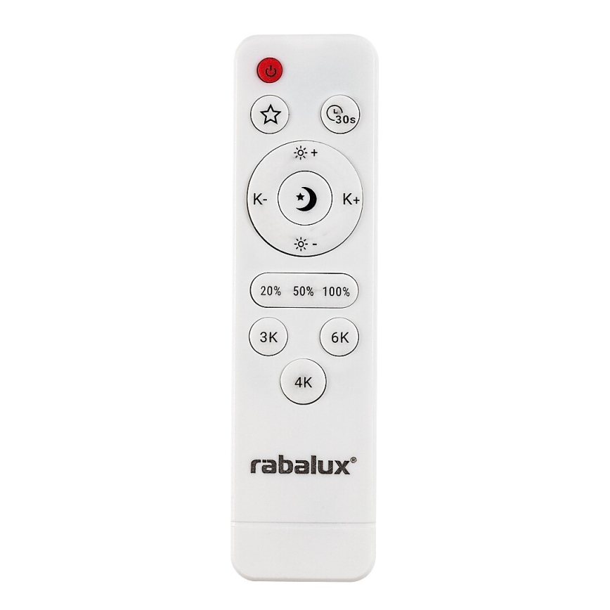 Rabalux - Candeeiro de tecto LED dimerizável LED/23W/230V 3000-6500K diâmetro 38,5 cm branco + comando remoto