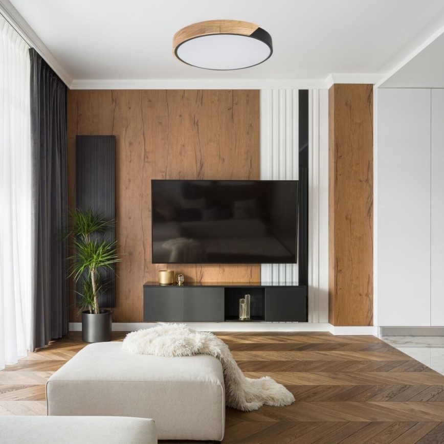 Rabalux - Candeeiro de tecto LED/42W/230V 3000/4000/6500K preto/carvalho Ø 61 cm