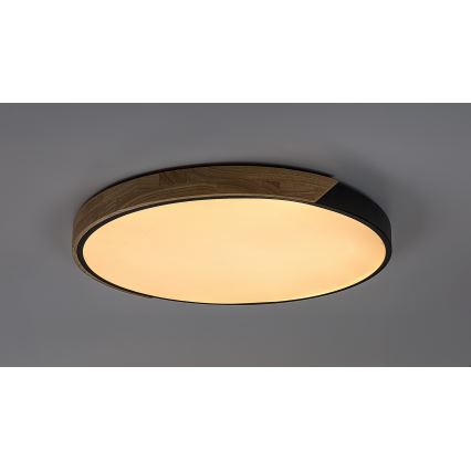 Rabalux - Candeeiro de tecto LED/42W/230V 3000/4000/6500K preto/carvalho Ø 61 cm