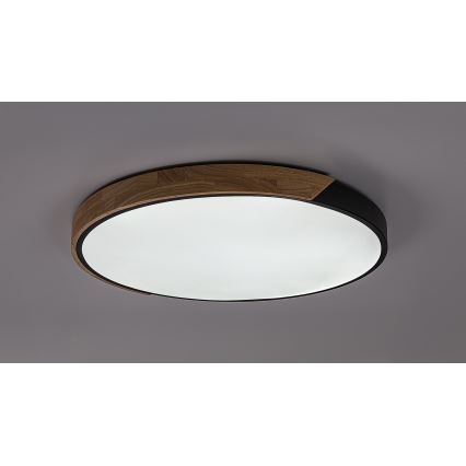 Rabalux - Candeeiro de tecto LED/42W/230V 3000/4000/6500K preto/carvalho Ø 61 cm