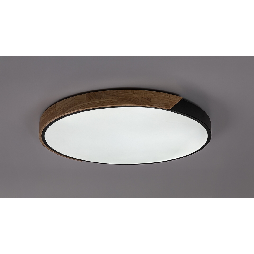 Rabalux - Candeeiro de tecto LED/42W/230V 3000/4000/6500K preto/carvalho Ø 61 cm