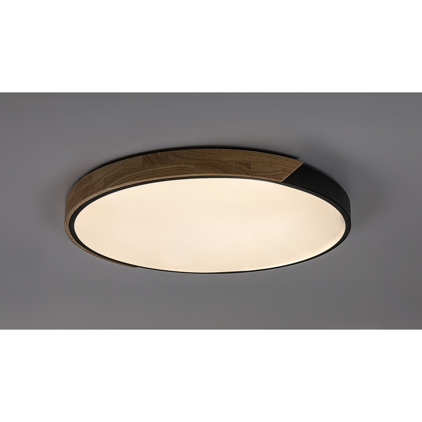 Rabalux - Luminária de teto LED/42W/230V 3000/4000/6500K preto/carvalho diâmetro 41 cm