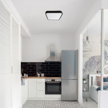 Rabalux - Iluminação de teto para casa de banho LED LED/24W/230V 3000/4000/6000K IP44 29x29 cm preto