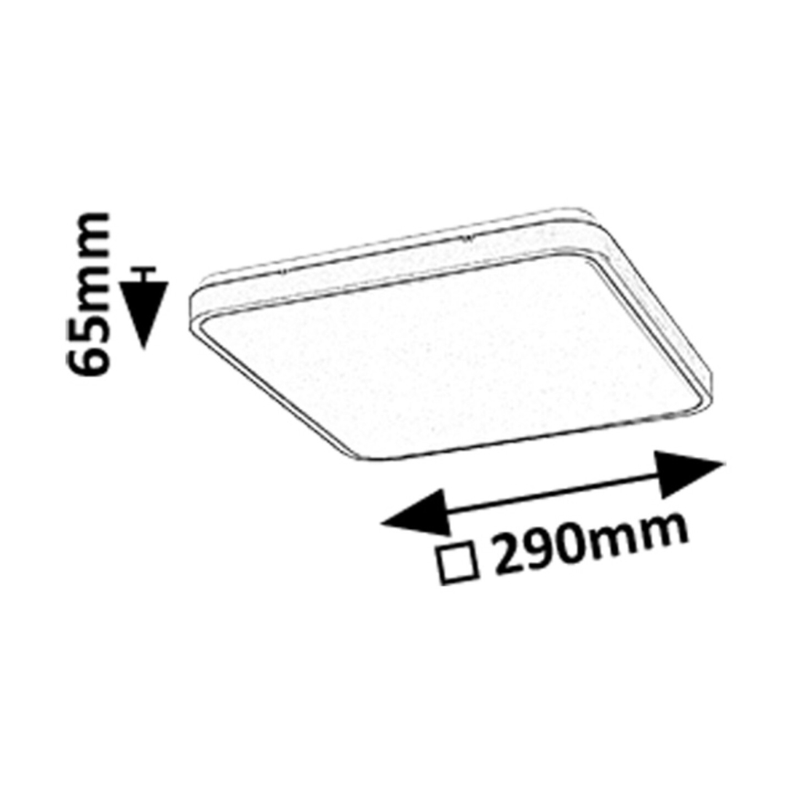 Rabalux - Iluminação de teto para casa de banho LED LED/24W/230V 3000/4000/6000K IP44 29x29 cm preto