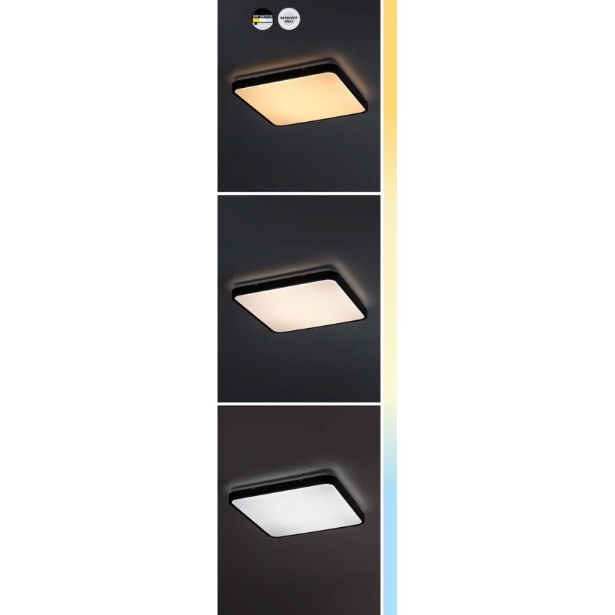 Rabalux - Iluminação de teto para casa de banho LED LED/36W/230V 3000/4000/6000K IP44 42x42 cm preto