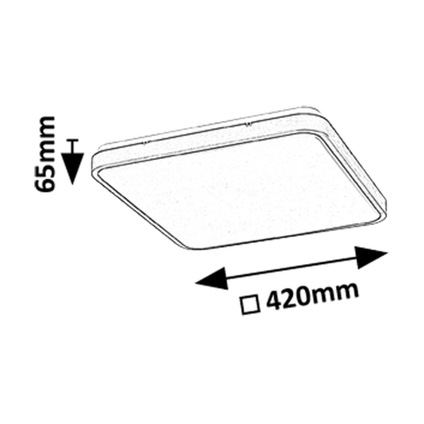 Rabalux - Iluminação de teto para casa de banho LED LED/36W/230V 3000/4000/6000K IP44 42x42 cm preto