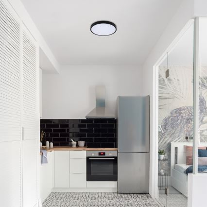 Rabalux - Iluminação de teto para casa de banho LED LED/12W/230V 3000/4000/6000K IP44 diâmetro 25,5 cm preto