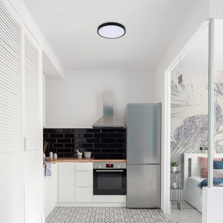 Rabalux - Iluminação de teto para casa de banho LED LED/12W/230V 3000/4000/6000K IP44 diâmetro 25,5 cm preto