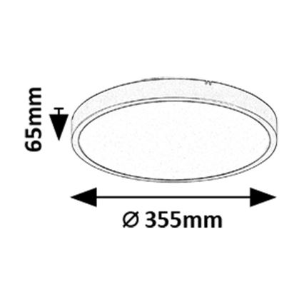 Rabalux - Iluminação de teto para casa de banho LED com regulação LED/24W/230V 3000-6000K IP44 diâmetro 35,5 cm preto + comando