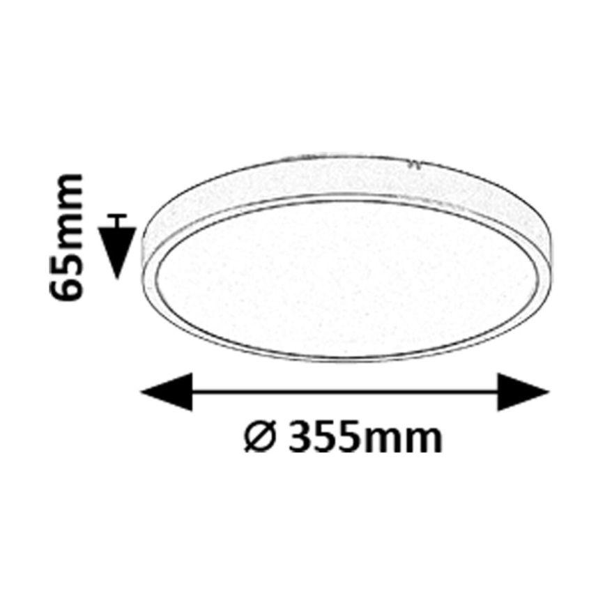Rabalux - Iluminação de teto para casa de banho LED com regulação LED/24W/230V 3000-6000K IP44 diâmetro 35,5 cm preto + comando