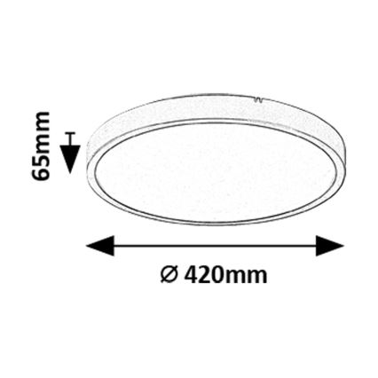 Rabalux - Luminária de teto para banheiro LED RGB regulável LED/36W/230V 3000-6000K Wi-Fi Tuya IP44 diâmetro 42 cm preta