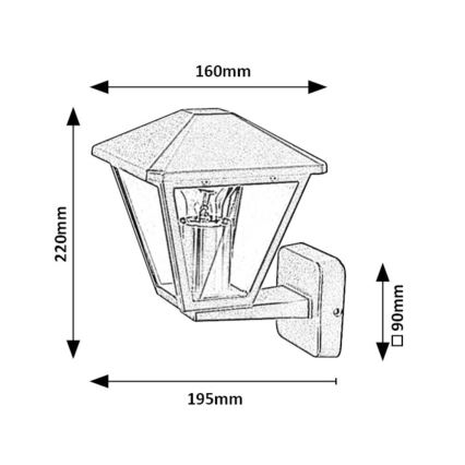 Rabalux - Luminária de parede exterior 1xE27/40W/230V IP44